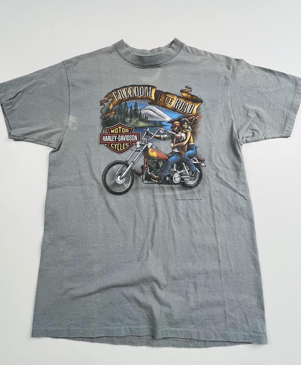 Rage Vintage Harley-Davidson Shirt Mens XL Gray Freedom 3D Emblem Graphic Tee